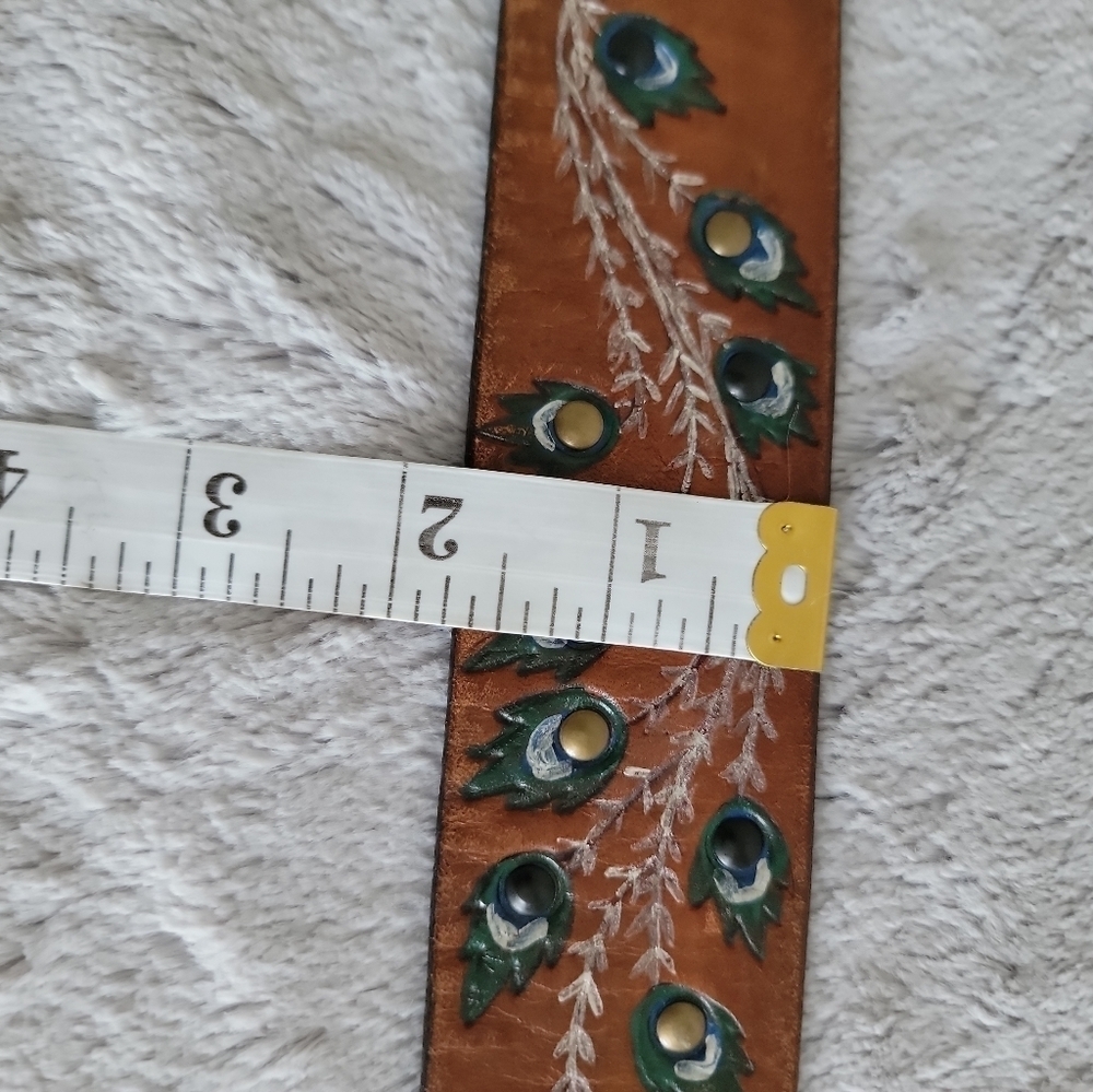 Vintage STOWE PROVISIONS TX Hand Tooled Leather Belt size 30 - Picture 9 of 9